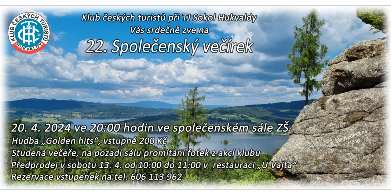 Pozvánka – 22. Společenský večírek 20. dubna 2024