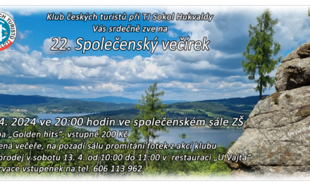 Pozvánka – 22. Společenský večírek 20. dubna 2024